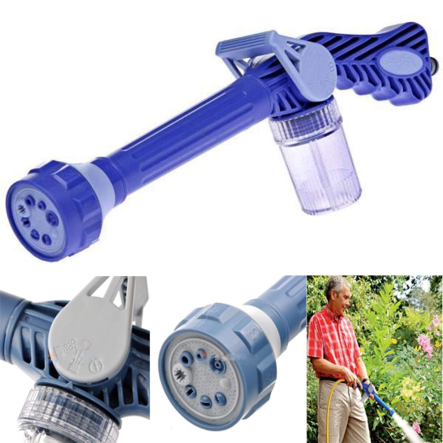 Ez Jet Water Canon 8 In 1 Turbo Water Spray â€“ For Car &amp; Bike Washing, Gardening - Best Quality Water Spray ( Random Color )