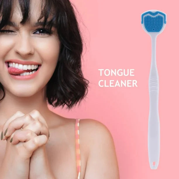 Tongue Cleaner Brush with Soft Silicone Bristles â€“ Oral Hygiene Tool for Fresh Breath &amp; Bacteria Removal -  Tongue Cleaner - Tongue Scraper - Bad Breath Remover - Random Color