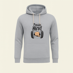 Train Hard Grey Hoodie for Men & Boys – Premium Winter Collection