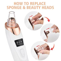 Face Vacuum Suction Blackhead Remover Pore Cleaner | Electric Deep Cleansing Tool for Nose &amp; Face