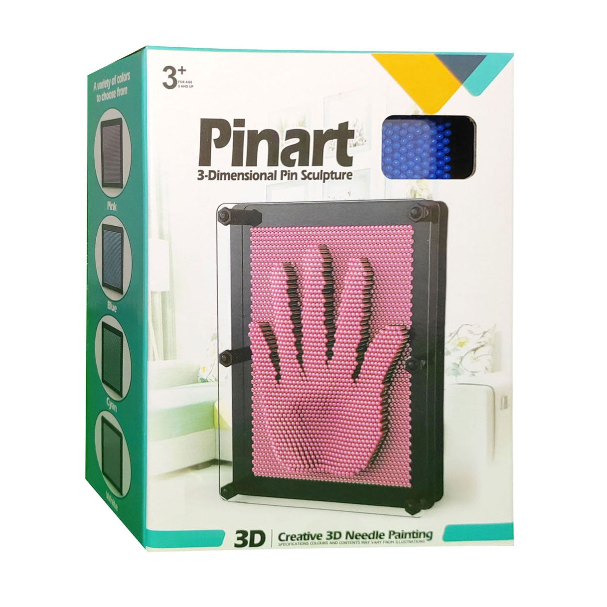 Pinart 3-Dimensional Pin Sculpture 3D Pin Art Impressions Sculpture Play Toy - Pin-art 3D Sculpture - Multi-Color