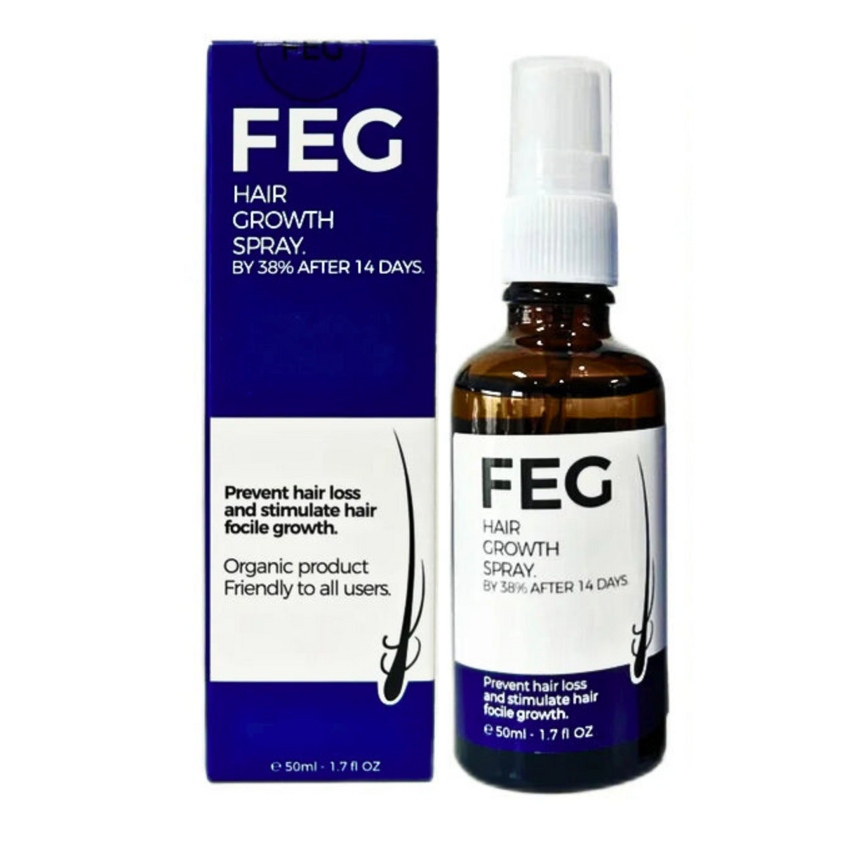 FEG PLUS Beard &amp; Hair Growth Serum Spray Powered by Nature for Visible Results | Best Quality Hair Growth Spray - Hair Serum - 50 ml