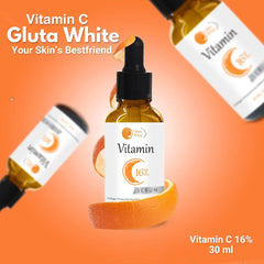Vitamin C Serum for Face Glowing &amp; Dark Spots | Gluta White Vitamin C 16% Serum | Best Quality Skin Care Serum | Serum For Glowing Serum - 30 ml