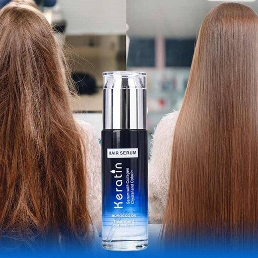 Keratin Hair Serum with Collagen &amp; Morocco Oil 80 ml | Intensive Treatment for Damaged Hair Professional Salon Formula for Moisturizing, Smoothing, Nutrition, and Shine | Hair Keratin SerumÂ 