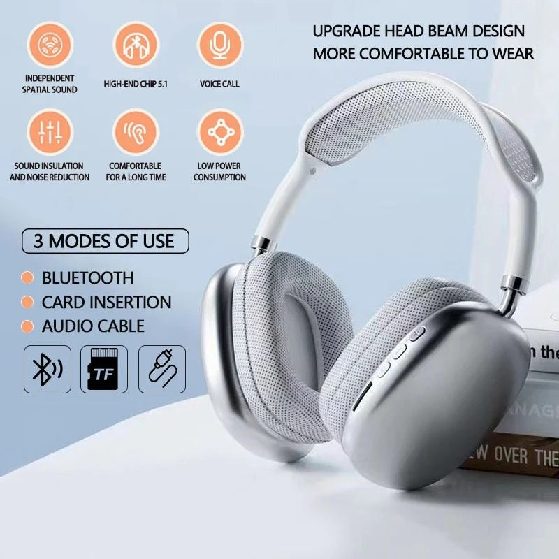 P9 Headphone - Wireless Bluetooth Headphones Adjustable Over-The-Ear Stereo Headset â€“ P9 (Random color)