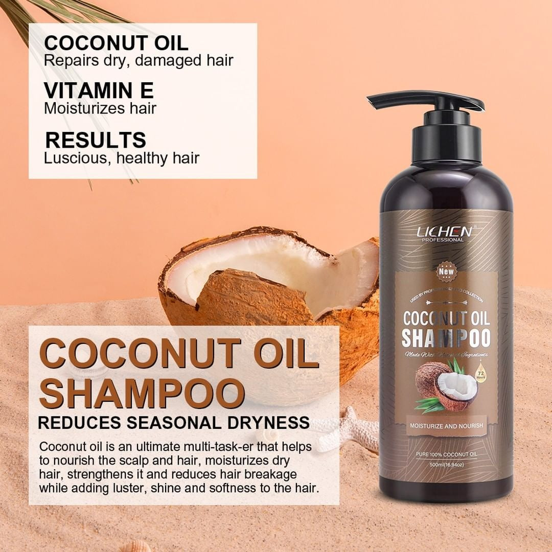 Lichen Hair Shampoo - Lichen Coconut Oil Shampoo, Sulfate Free, Paraben Free, Silicone Free, Color Safe, and Vegan Hair Shampoo - 500 ml Â 
