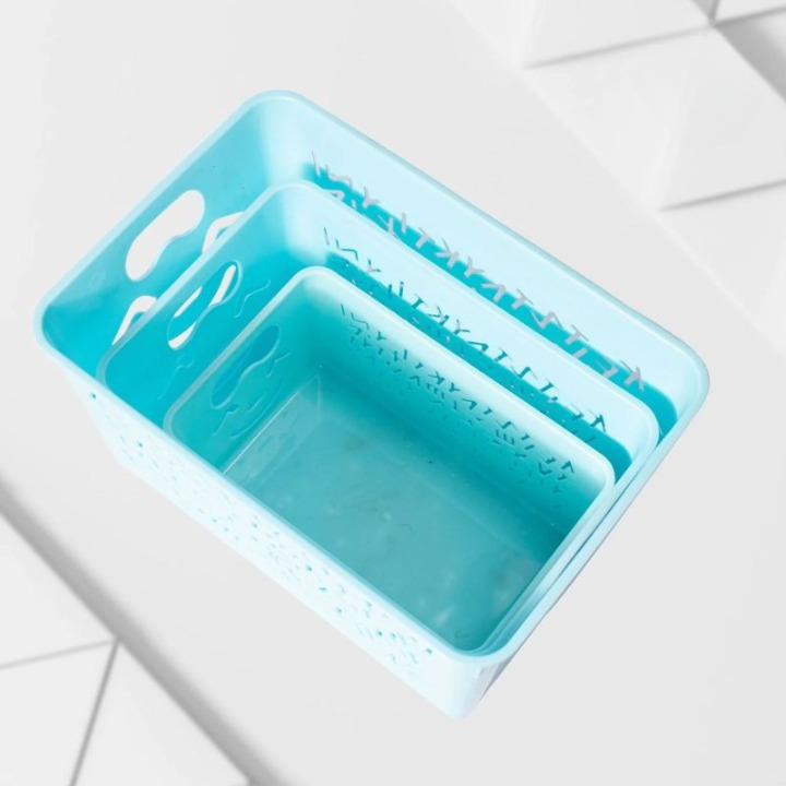 Pack of 3 Smile basket | Storage Organizer Basket |  Multipurpose Baskets For Kitchen, Home, Office &amp; Bathroom (Random color)