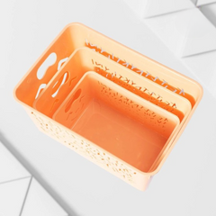Pack of 3 Smile basket | Storage Organizer Basket |  Multipurpose Baskets For Kitchen, Home, Office &amp; Bathroom (Random color)