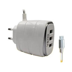 V16-Micro USB – 4A Smart Fast Charger (3 USB Ports + Built-in Cable) | Vizo V16 Micro USB Charger - Android Phone Charger - Mobile Phone Charger