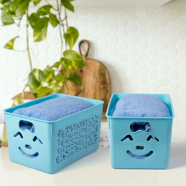 Pack of 3 Smile basket | Storage Organizer Basket |  Multipurpose Baskets For Kitchen, Home, Office &amp; Bathroom (Random color)