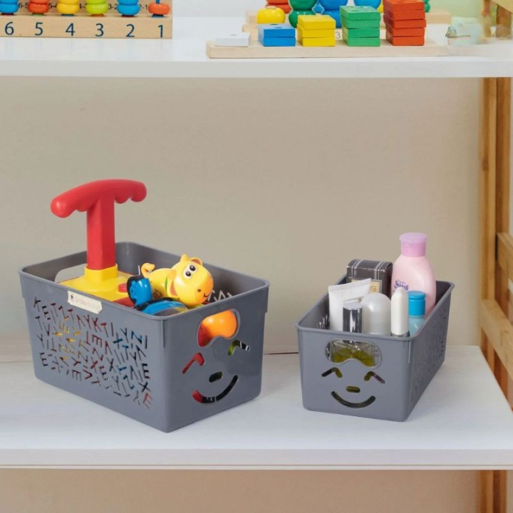 Pack of 3 Smile basket | Storage Organizer Basket |  Multipurpose Baskets For Kitchen, Home, Office &amp; Bathroom (Random color)