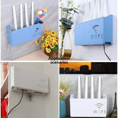 WiFi Router Shelf &amp; Cable Organizer â€“ Wall-Mount ABS Plastic Storage Box for Routers, Power Strips &amp; Cables (Random Colors)