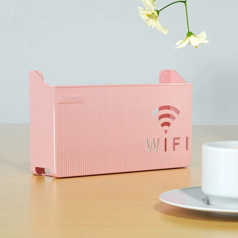 WiFi Router Shelf &amp; Cable Organizer â€“ Wall-Mount ABS Plastic Storage Box for Routers, Power Strips &amp; Cables (Random Colors)