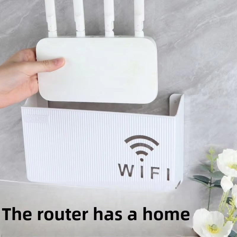 WiFi Router Shelf &amp; Cable Organizer â€“ Wall-Mount ABS Plastic Storage Box for Routers, Power Strips &amp; Cables (Random Colors)