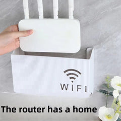 WiFi Router Shelf &amp; Cable Organizer â€“ Wall-Mount ABS Plastic Storage Box for Routers, Power Strips &amp; Cables (Random Colors)