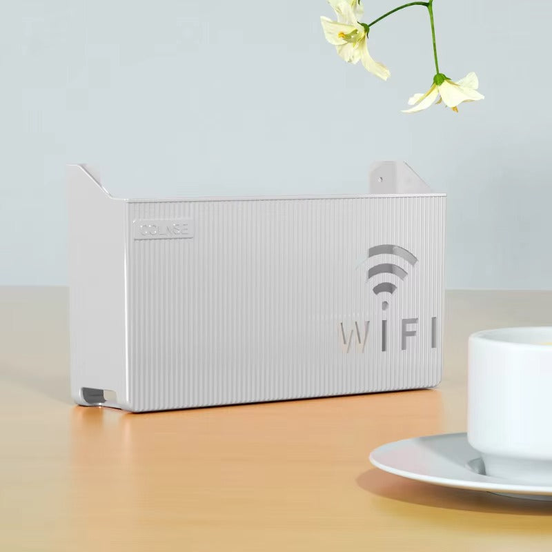 WiFi Router Shelf &amp; Cable Organizer â€“ Wall-Mount ABS Plastic Storage Box for Routers, Power Strips &amp; Cables (Random Colors)