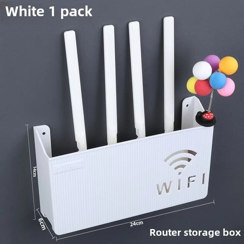 WiFi Router Shelf &amp; Cable Organizer â€“ Wall-Mount ABS Plastic Storage Box for Routers, Power Strips &amp; Cables (Random Colors)