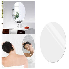 3 Pcs Flexible Self Adhesive Oval Shape Mirror Sticker