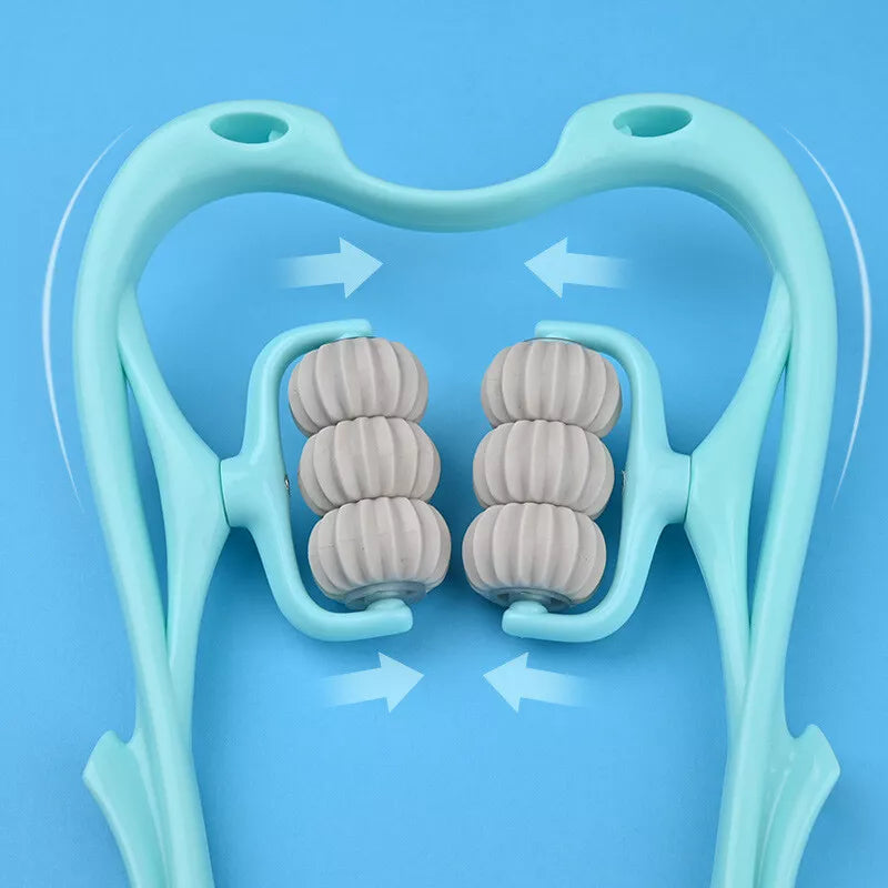 Manual Neck Massager For Cervical pain, deep Tissue | Handheld Massager Tool for Legs Waist Neck and Shoulder (Random color)