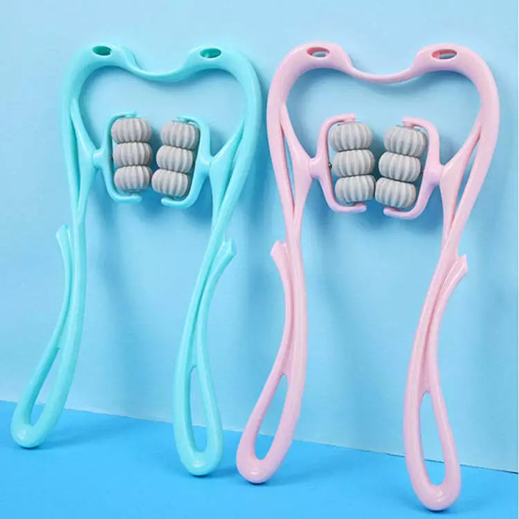 Manual Neck Massager For Cervical pain, deep Tissue | Handheld Massager Tool for Legs Waist Neck and Shoulder (Random color)