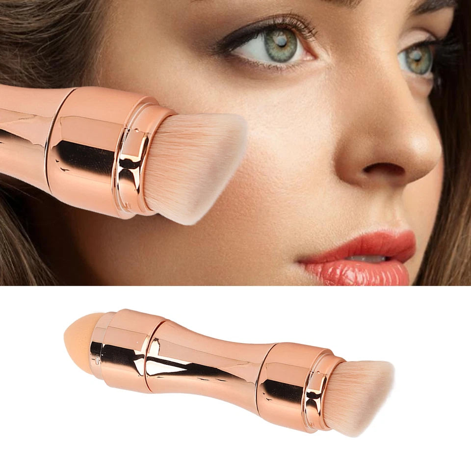 Max Factor x 4 in 1 makeup brush  Set Portable Mini Travel Makeup Brushes Makeup Brush Mini 4 in 1 Kit for Travel Cosmetic Applicator Foundation Sponges Brushes Concealer Professional Make Up Tools (random color)